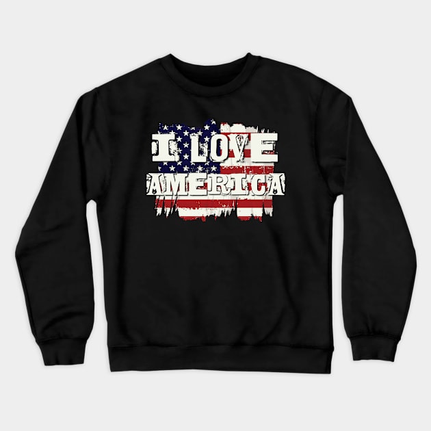 I love America Crewneck Sweatshirt by AlondraHanley